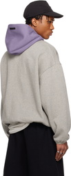 Fear of God ESSENTIALS Gray & Purple NBA Kings Pull Over Hoodie