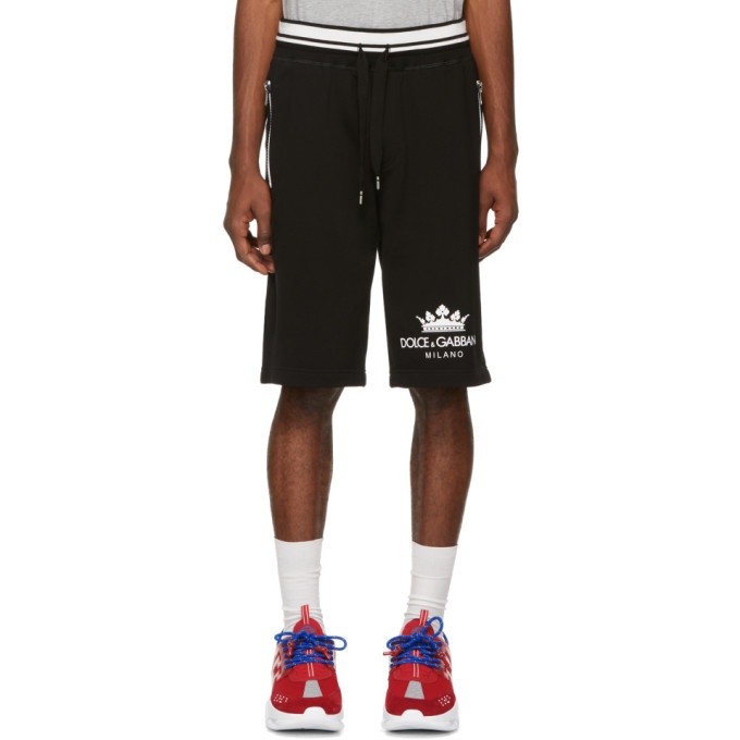 Photo: Dolce and Gabbana Black Crown Basketball Shorts