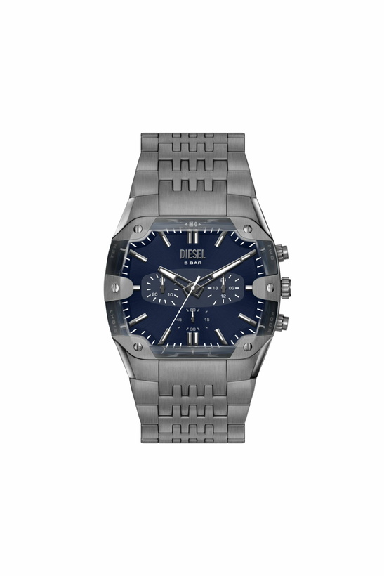 Photo: Diesel Spiked Cushion gunmetal stainless steel watch - Timeframes Mens in Grey