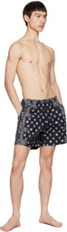 AMIRI Black Bandana Swim Shorts