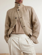 Ralph Lauren Purple label - Corduroy and Suede-Trimmed Herringbone Linen Field Jacket - Brown