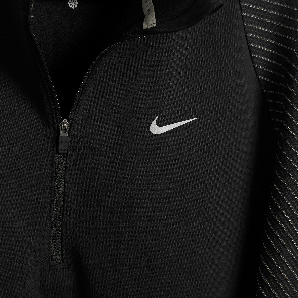 Nike Dri Fit Reflective Half Zip in Black/Reflective Silver