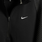 Nike Dri Fit Reflective Half Zip in Black/Reflective Silver