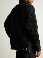 Sacai - Carhartt WIP Detroit Ribbed Wool and Nylon-Blend Sweater - Black