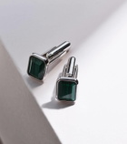 Mateo Sterling silver cufflinks with emeralds