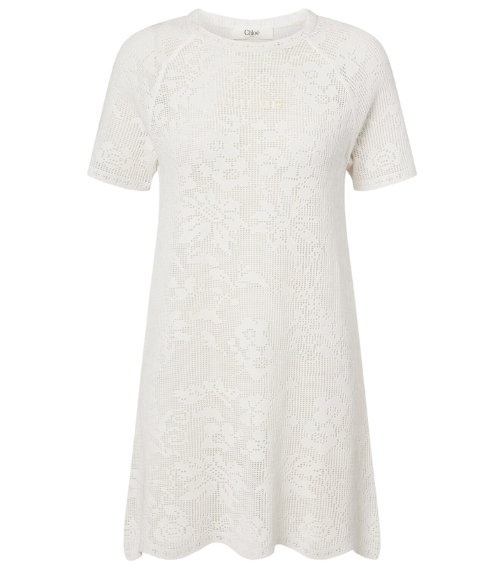 Photo: Chloé Pointelle scalloped cotton minidress
