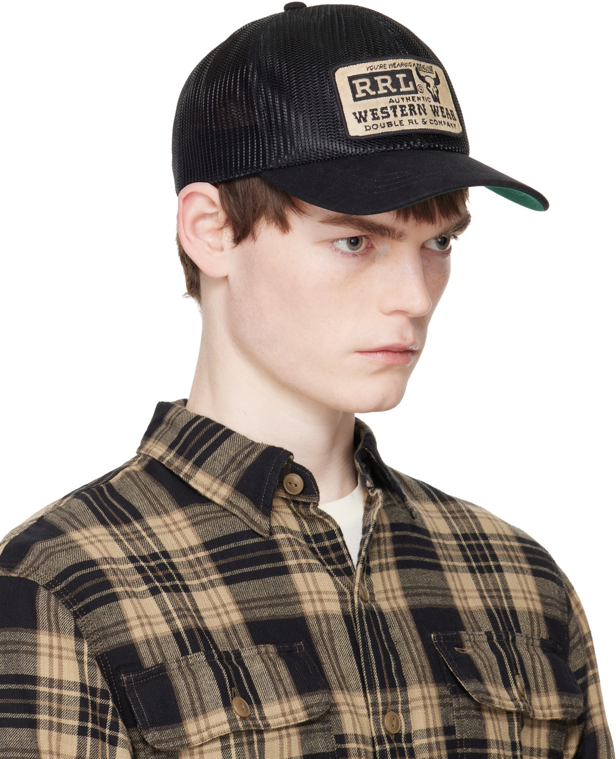 RRL Black Western Trucker Cap