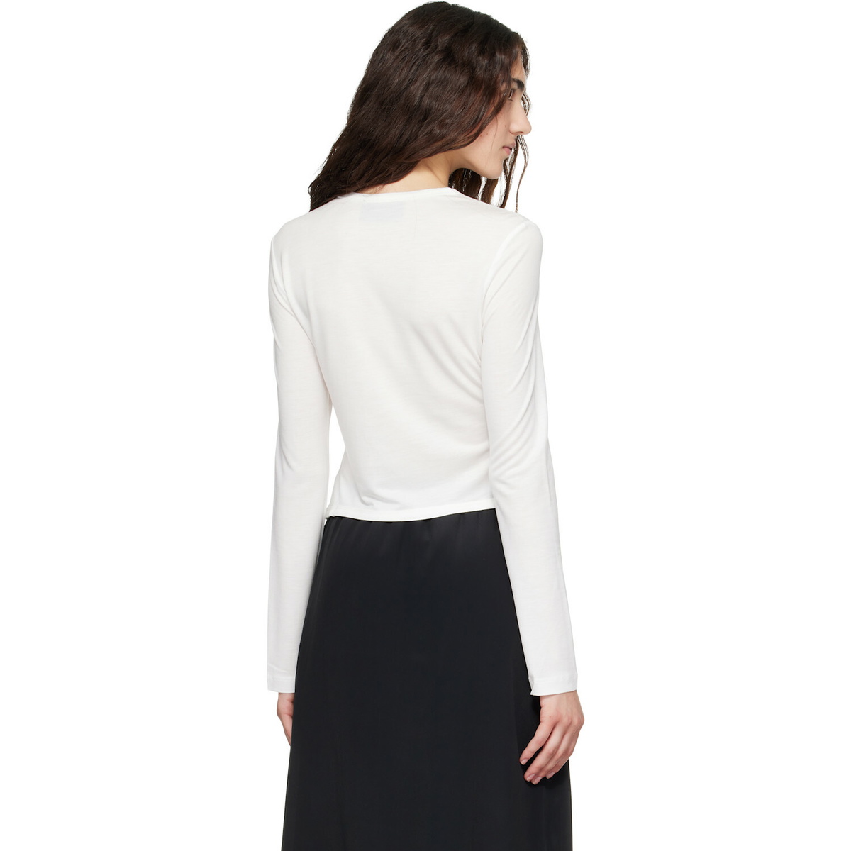 Simone Rocha White Bow Tail Easy Long Sleeve T-shirt