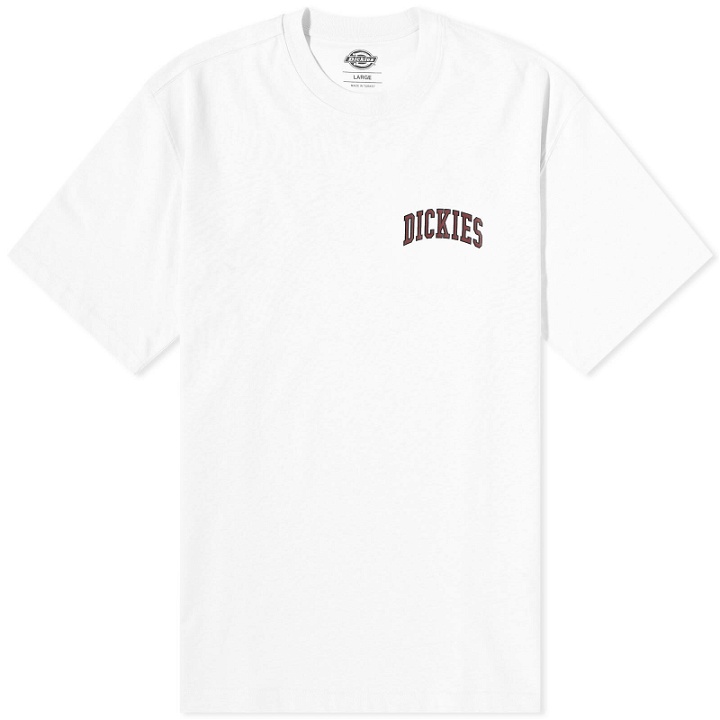 Photo: Dickies Men's Aitkin Chest Logo T-Shirt in White/Fired Brick