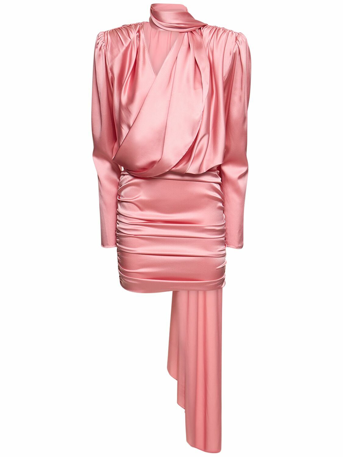 knee length dresses for ladies Dandie Hot Pink Scarf Halter Party Mini Dress