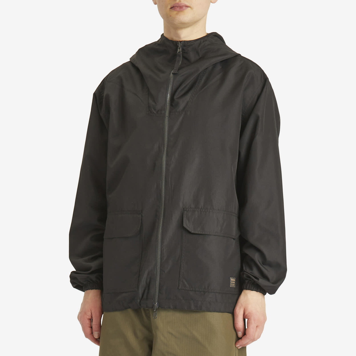 Taion Men's Military Zip Reversible Parka Jacket in Black