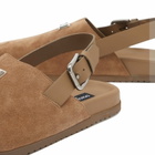Dolce & Gabbana Men's Badge Logo Suede Clog in Hazelnut
