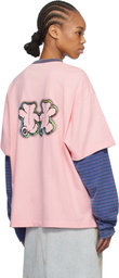 We11done Pink & Purple Teddy Twins Layered T-shirt