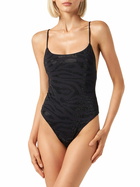 MC2 Saint Barth Woman One Piece Swimsuit With Zebra Rhinestones