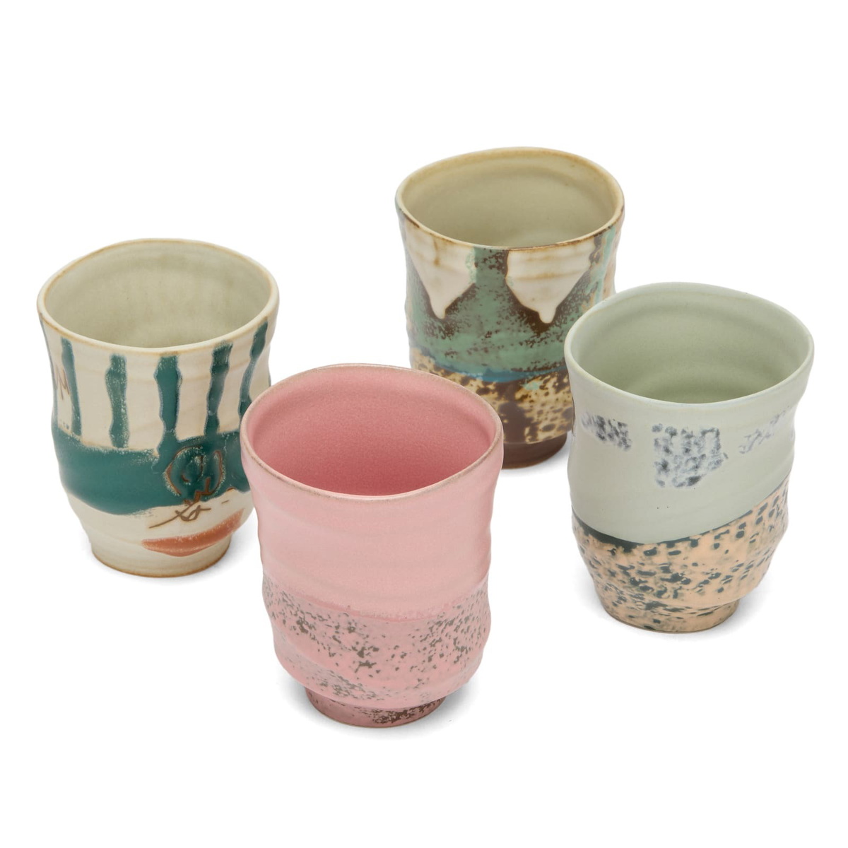 HKliving Artist Ceramics Coffee Mugs - Set of 4 in Multi 