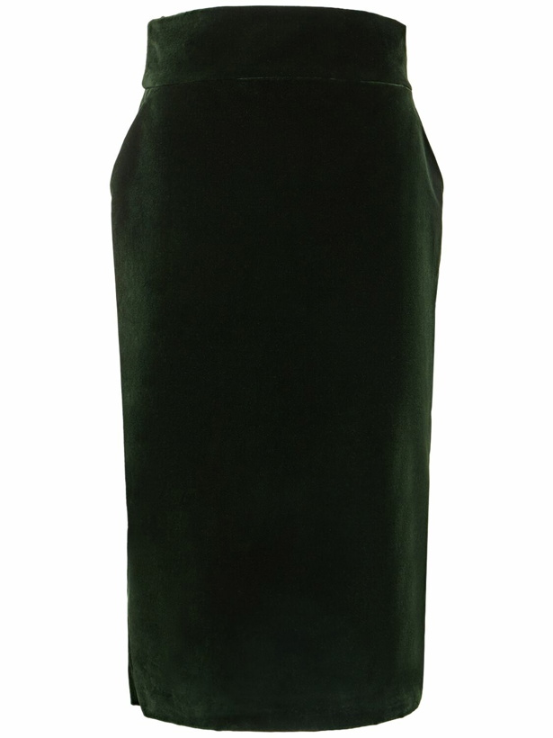 Photo: ALEXANDRE VAUTHIER - High Rise Cotton Velvet Midi Skirt