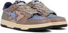 BAPE Navy & Taupe Sk8 Sta Sneakers