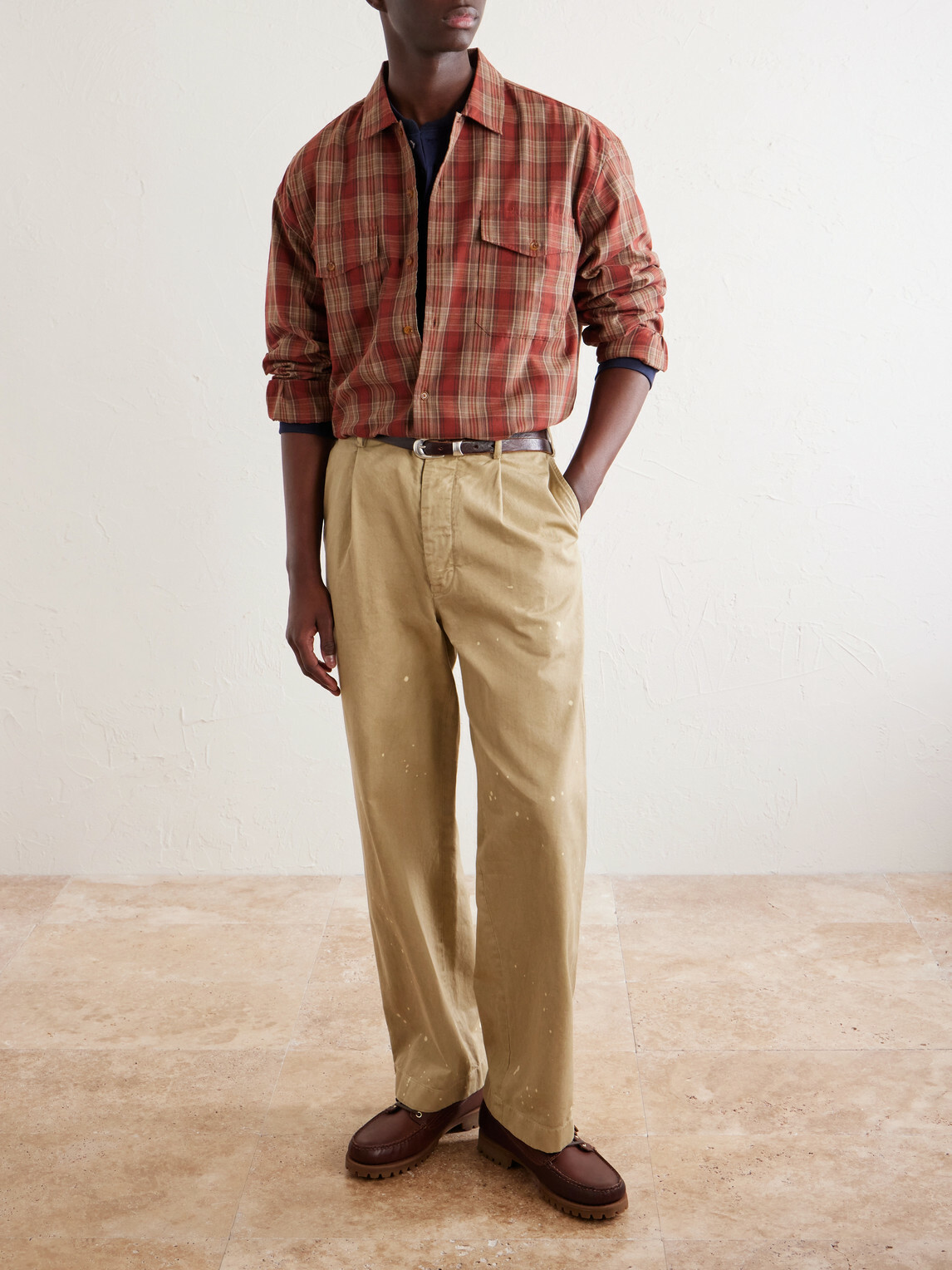 FrizmWORKS - Checked Cotton Shirt - Orange