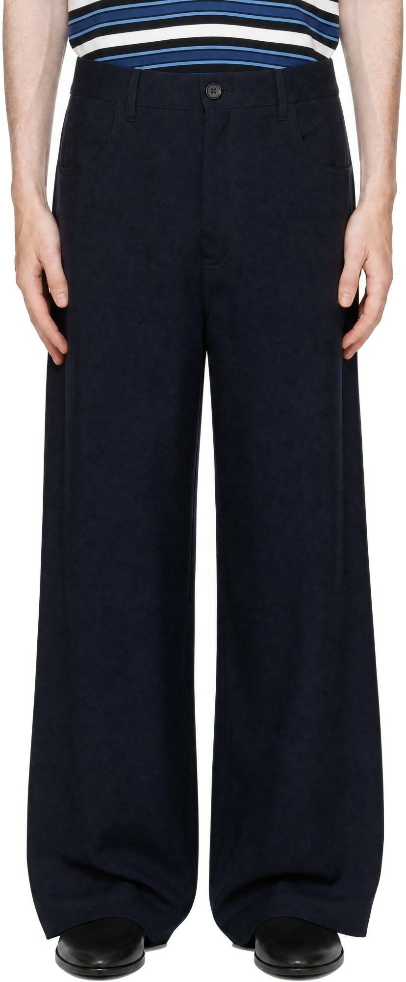 Marni Navy Wool Trousers