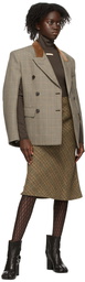 Maison Margiela Brown Shrug Houndstooth Cape Blazer