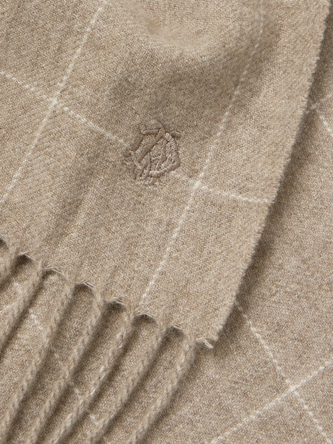 Dunhill - Fringed Checked Cashmere Scarf