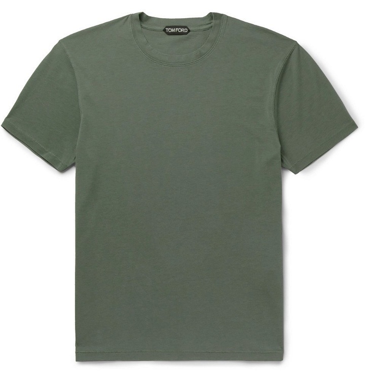 Photo: TOM FORD - Lyocell and Cotton-Blend Jersey T-Shirt - Green