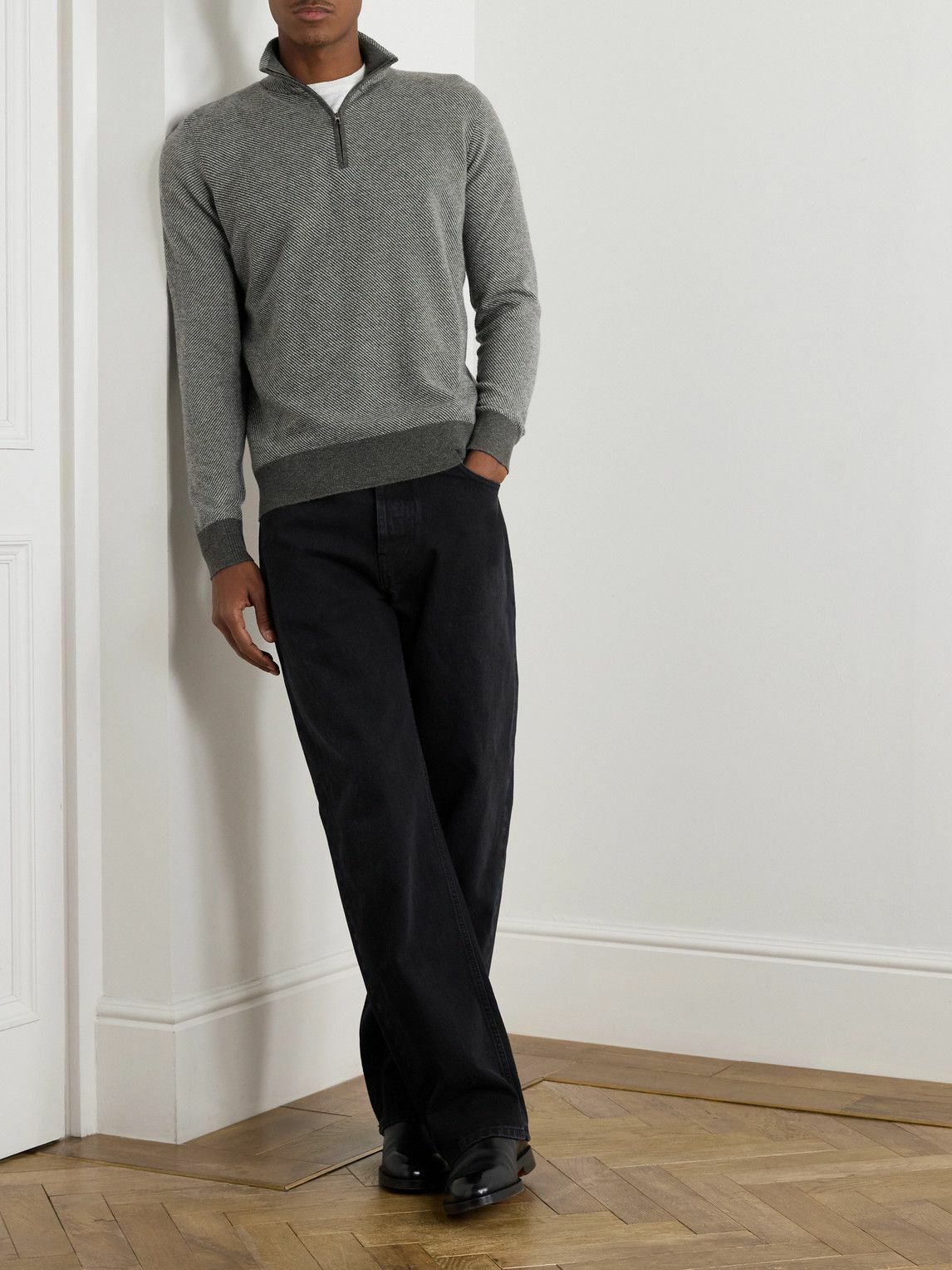Loro Piana - Roadster Cashmere Half-Zip Sweater - Gray Loro Piana Loro Piana - Roadster Cashmere Half-Zip Sweater - Gray Loro Piana