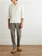 Altea - Camp-Collar Cotton-Poplin Shirt - Neutrals