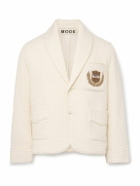 BODE - Shawl-Collar Embellished Waffle-Knit Cotton Blazer - Neutrals