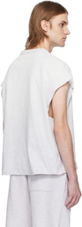 Alexander Wang Gray Distressed Logo Oversized Muscle T-shirt