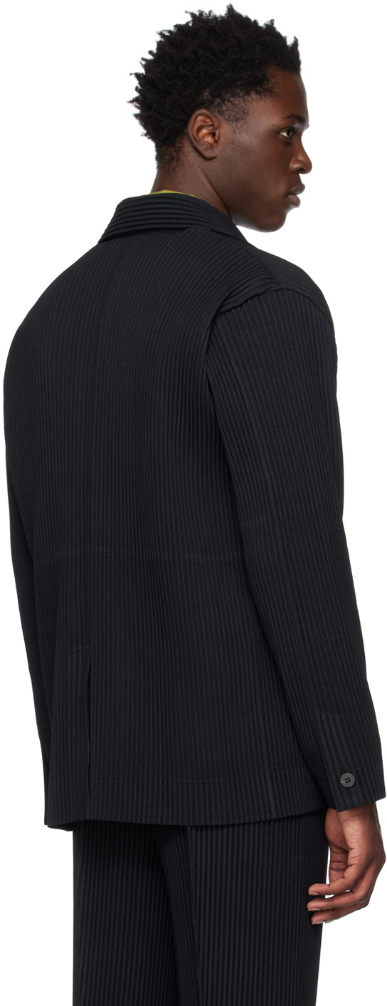 HOMME PLISSÉ ISSEY MIYAKE Black Wool Like Light Blazer Homme