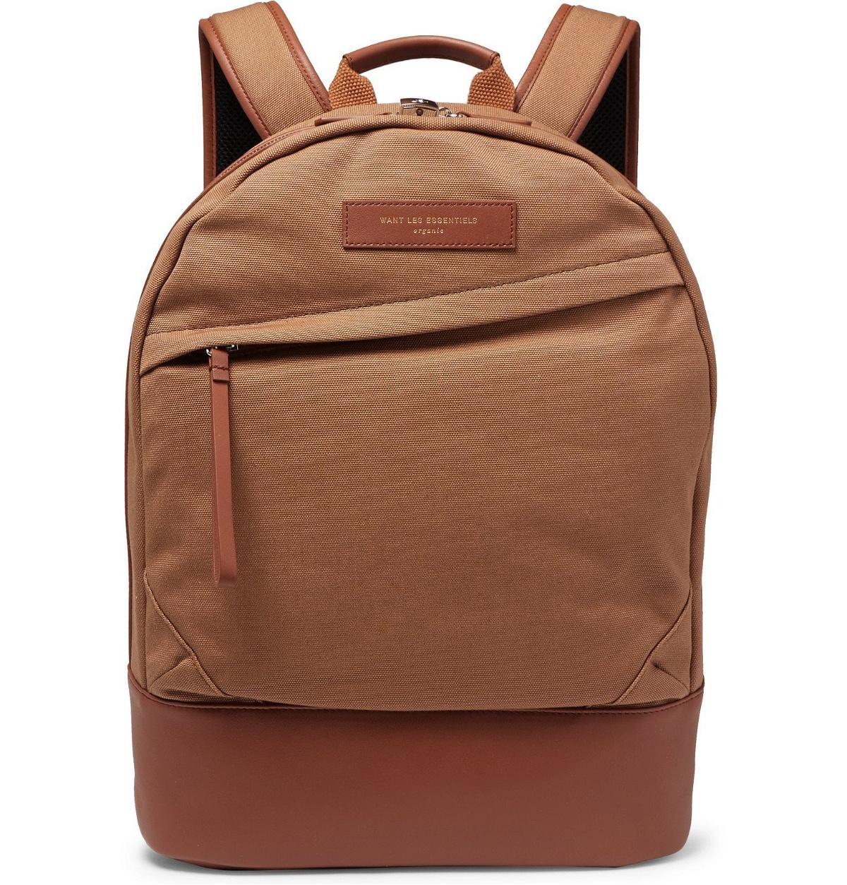 Photo: WANT LES ESSENTIELS - Kastrup Leather-Trimmed Organic Cotton-Canvas Backpack - Brown