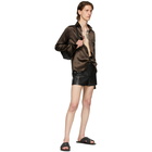 Ludovic de Saint Sernin Black Leather Eyelet Shorts