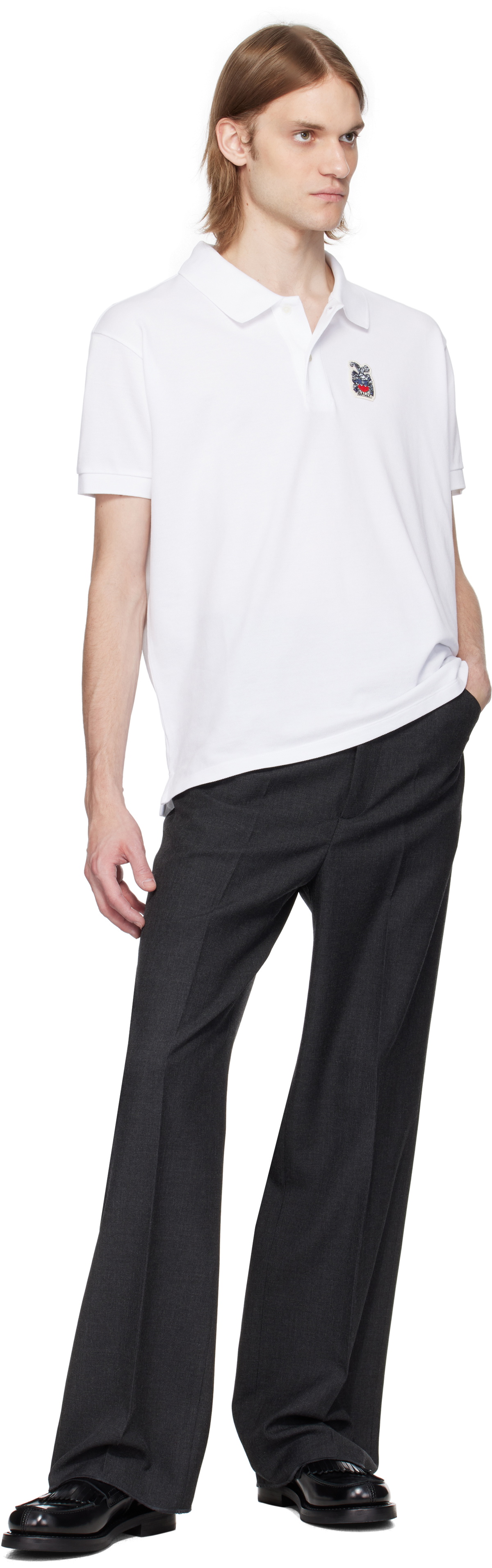 Bally White Crest Short Sleeve Polo