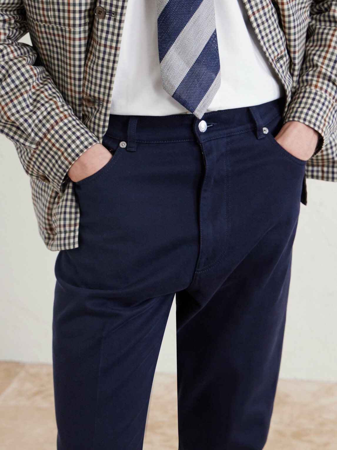 Dunhill - Tapered Cotton-Blend Twill Trousers - Blue