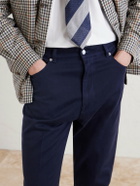 Dunhill - Tapered Cotton-Blend Twill Trousers - Blue