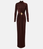 Rebecca Vallance Embellished gathered jersey gown