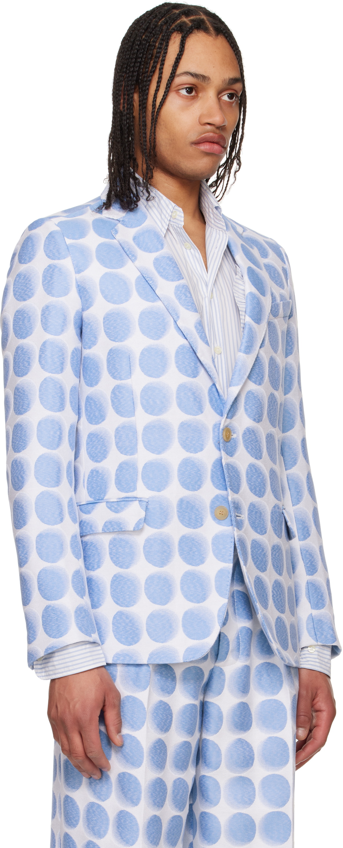 Walter Van Beirendonck Blue Sharp Blazer