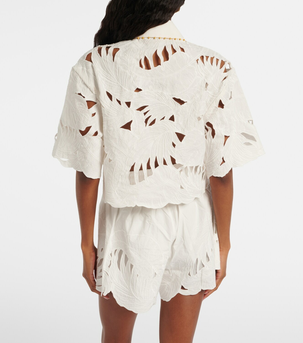 Zimmermann Mahon embroidered cotton poplin shirt