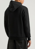 Ami Paris Logo Hooded Stretch-cotton Sweatshirt Black