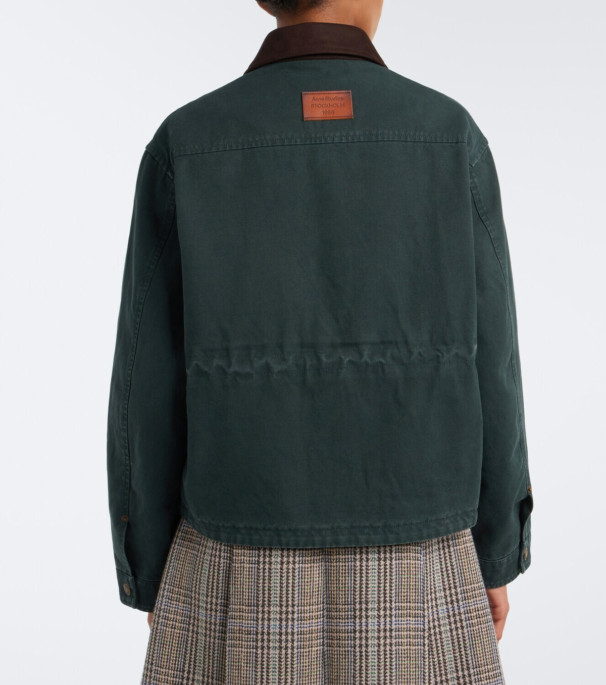Acne Studios Suede-trimmed cotton canvas jacket