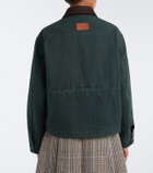 Acne Studios Suede-trimmed cotton canvas jacket