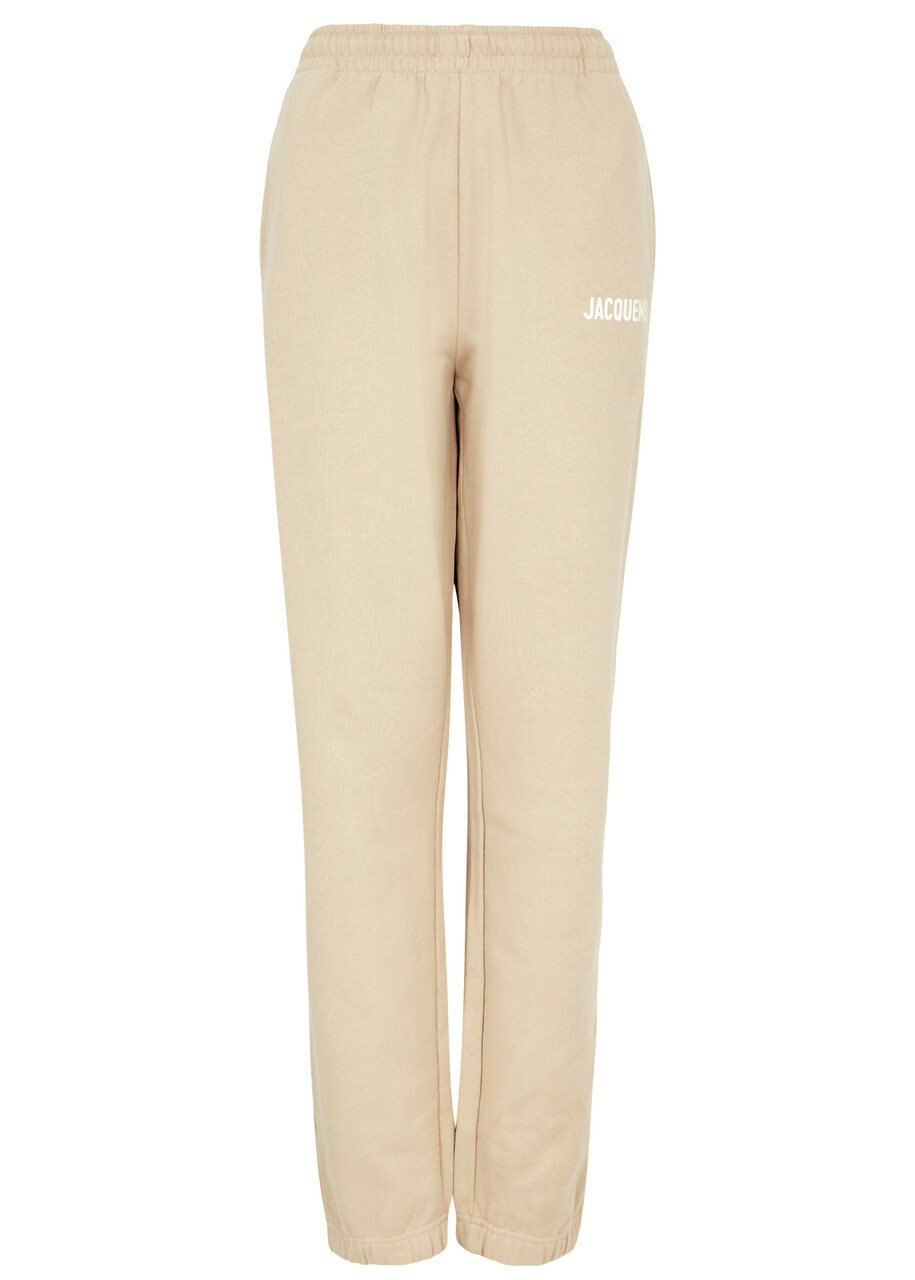 Jacquemus Le Jogging Logo Cotton Sweatpants Beige