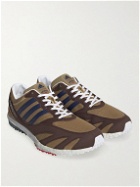 adidas Consortium - Noah Lab Race Leather-Trimmed Mesh and Faux Suede Sneakers - Brown