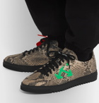 Off-White - 2.0 Suede-Trimmed Snake Effect-Leather Sneakers - Animal print