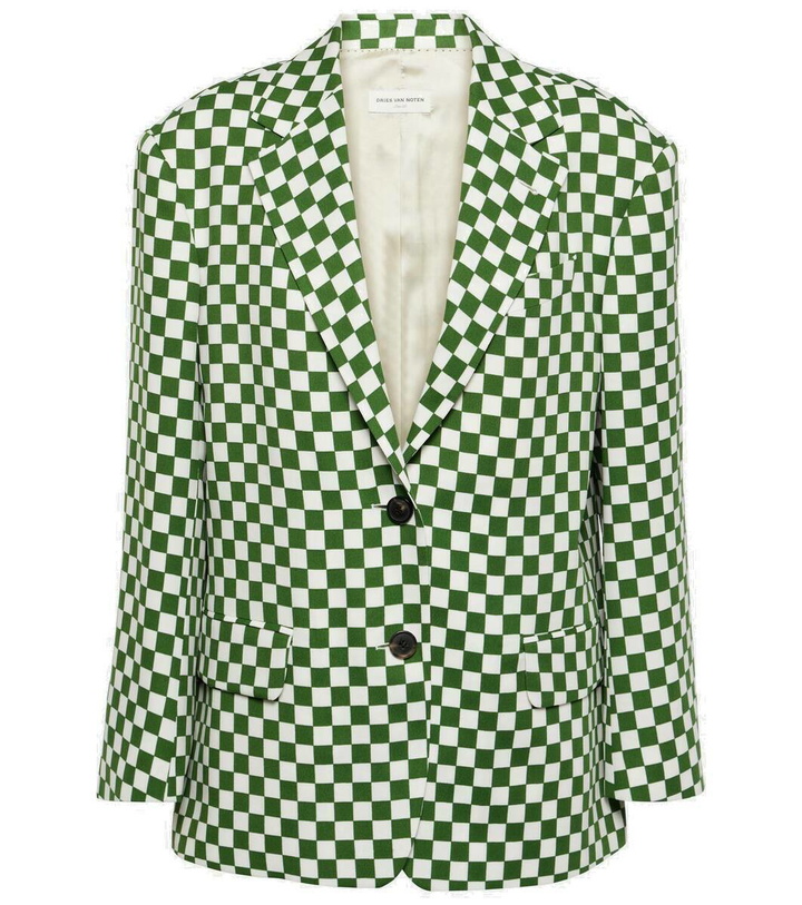 Photo: Dries Van Noten Checked single-breasted blazer