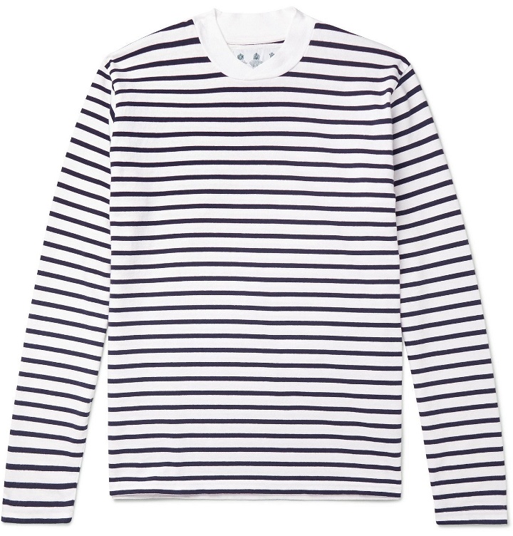 Photo: Barbour White Label - White Label Lanercost Striped Cotton-Jersey T-Shirt - Blue