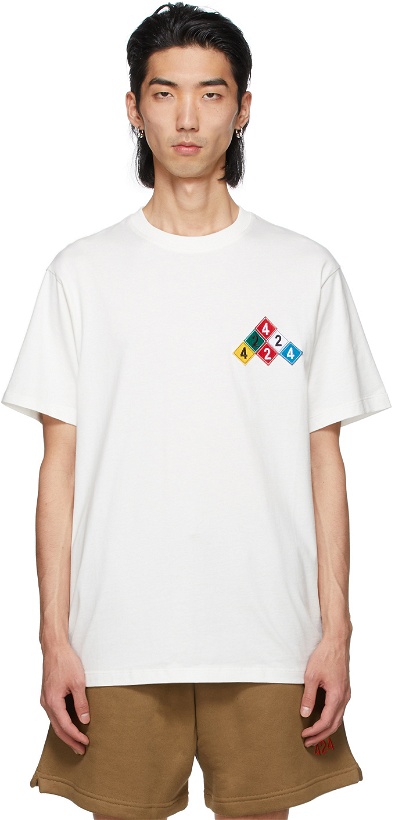 Photo: 424 White Embroidered Logo T-Shirt