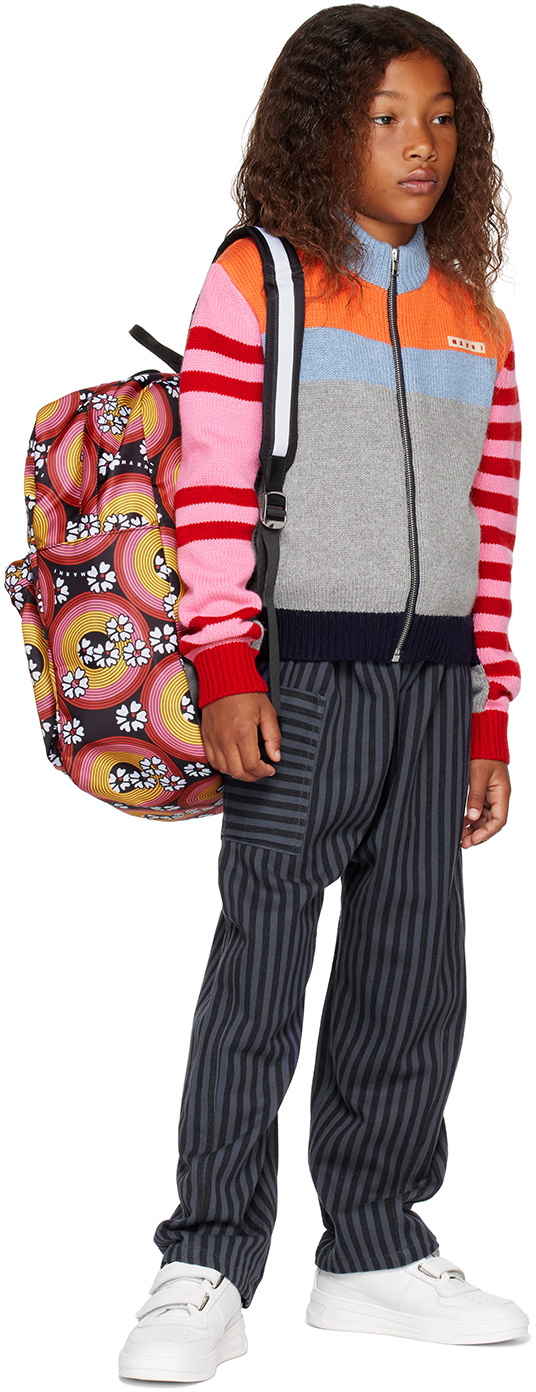 Marni Kids Pink & Orange Allover 70s Circles Backpack