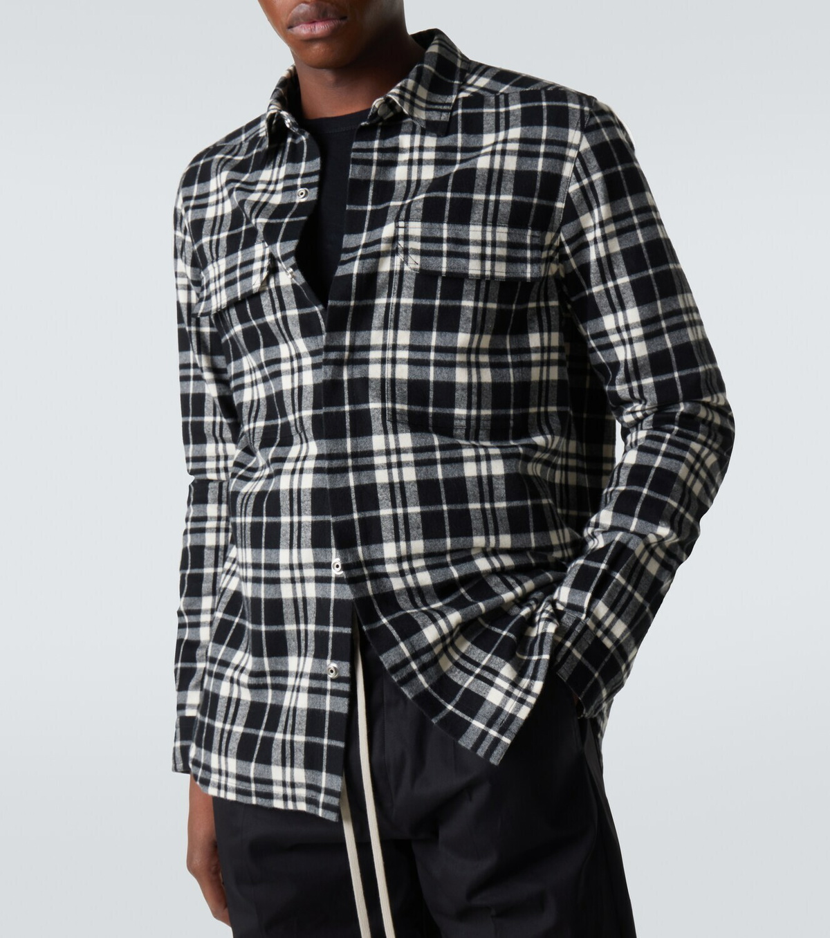 Rick Owens Plaid cotton flannel shirt